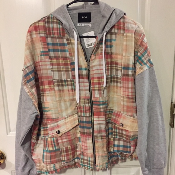 honey net patchwork hoodie